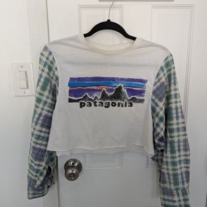 Upcycled Patagonia cropped flannel top